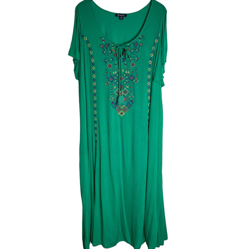 Vintage NWT Deadstock Roamans Embroidered Gauze Maxi Women's Size 22 / 24 Dress